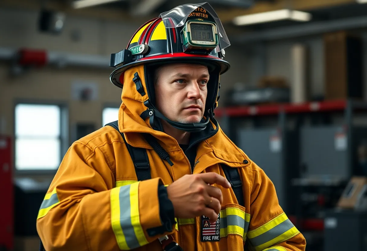 Firefighter training session focusing on leadership skills
