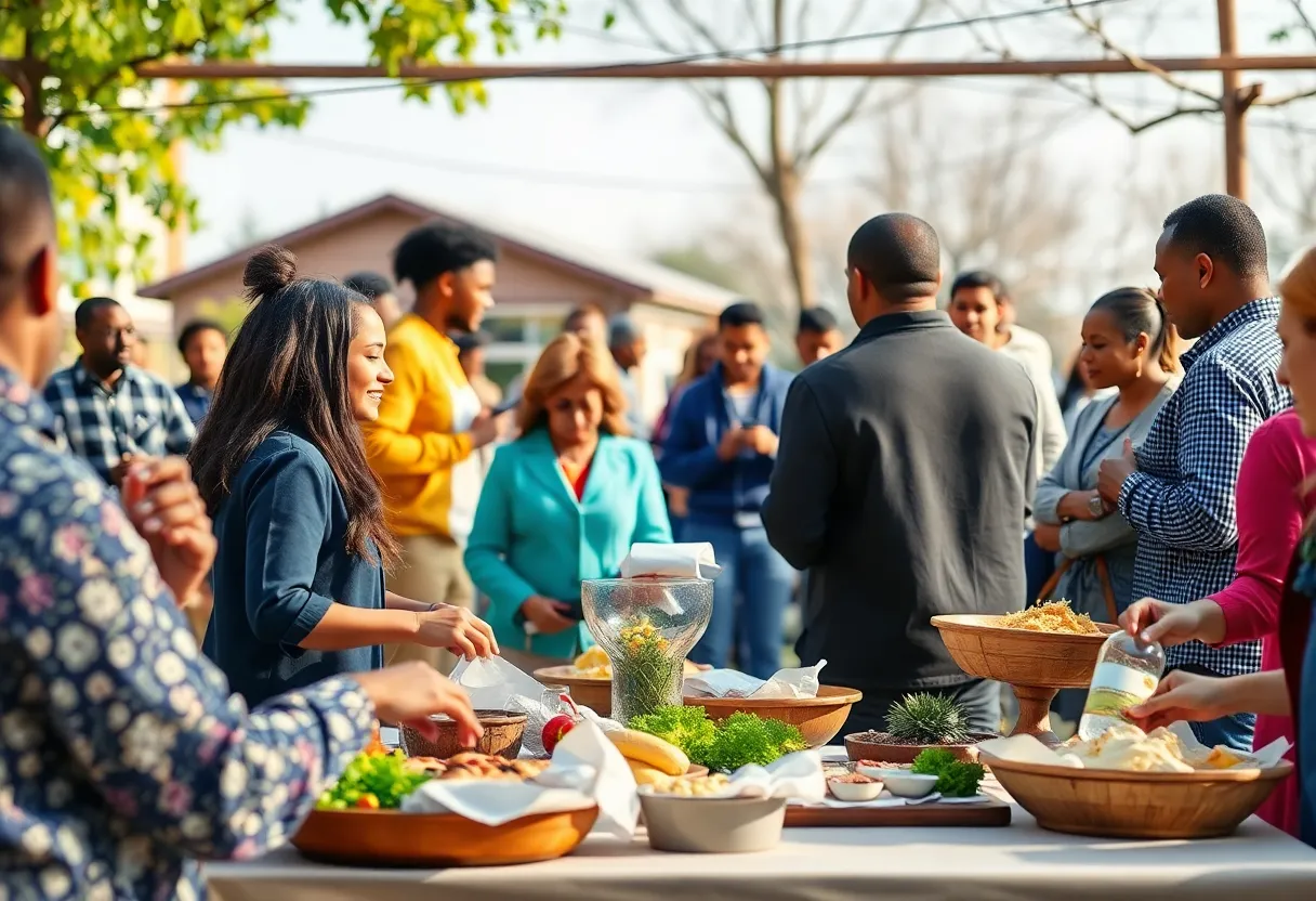 Community gathering representing love and contributions.