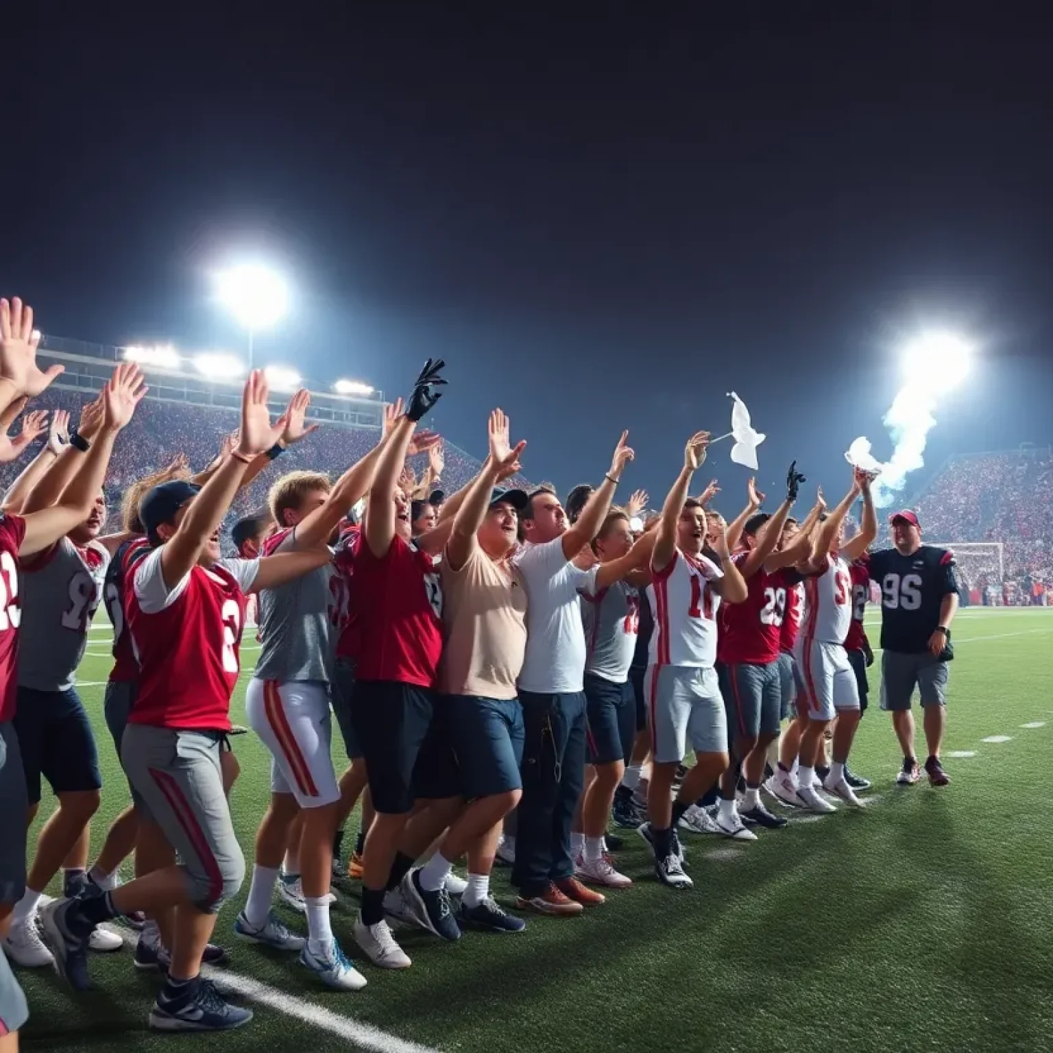Florence Christian football team celebrating a victory