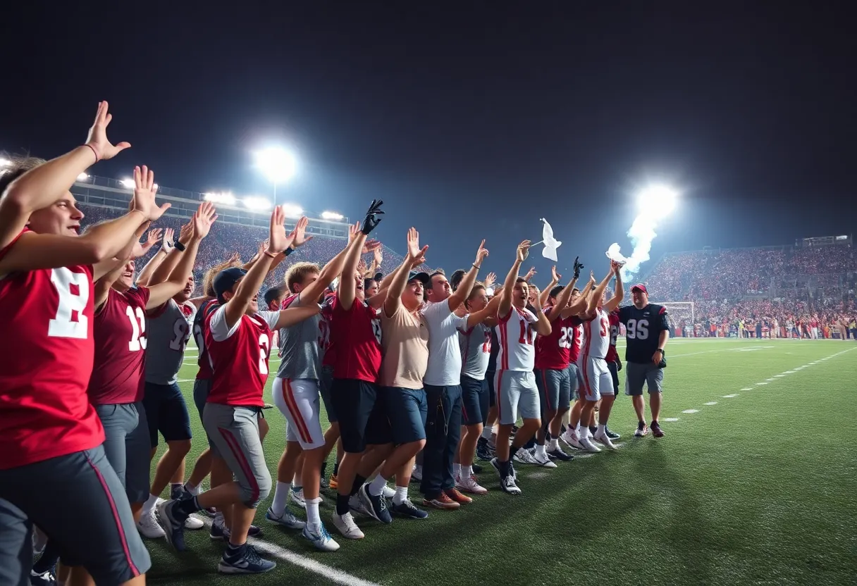 Florence Christian football team celebrating a victory