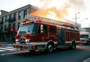 Firefighters from Florence Fire Department responding to a fire incident