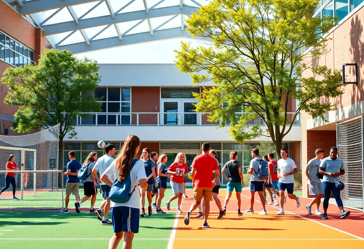 Students participating in sports activities at Francis Marion University.