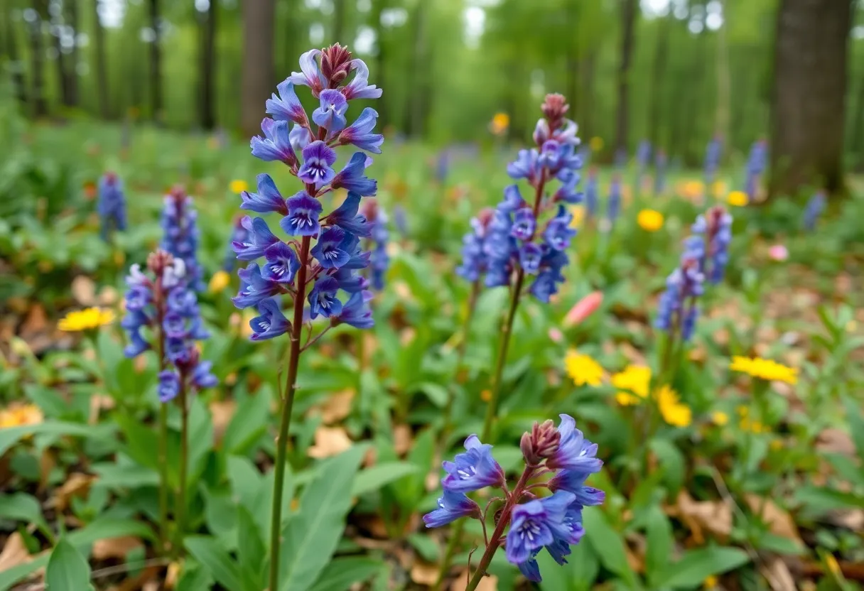 Georgia false indigo plant in a forest park in Florence County