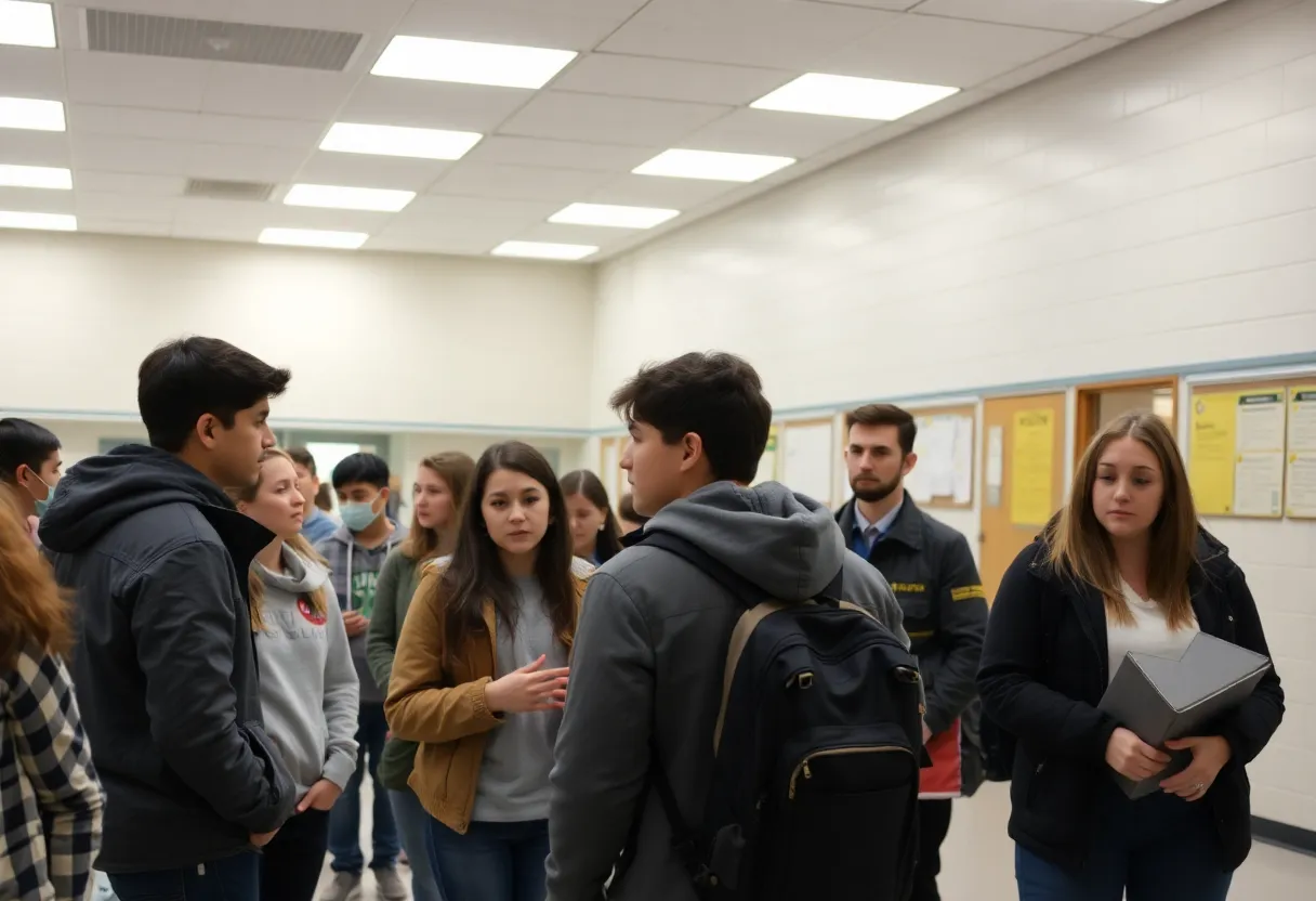Students and school officials discuss safety following a prank incident at West Florence High School.