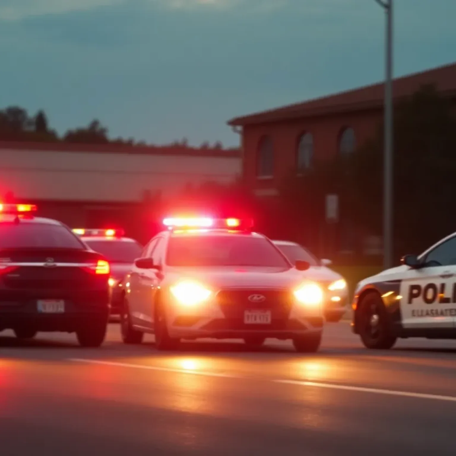 Police vehicles responding to a chase in Timmonsville