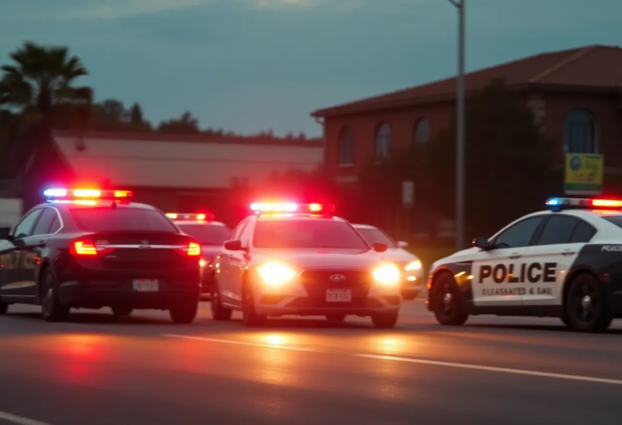 Police vehicles responding to a chase in Timmonsville