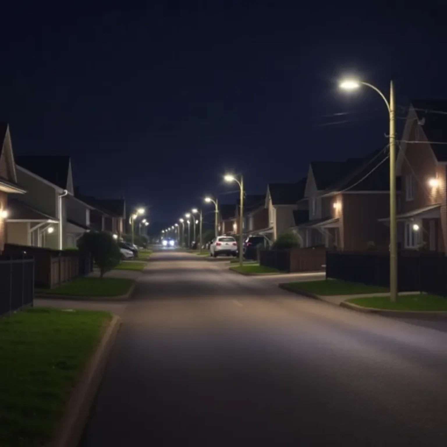 A quiet neighborhood representing the aftermath of a tragic shooting incident involving a toddler.