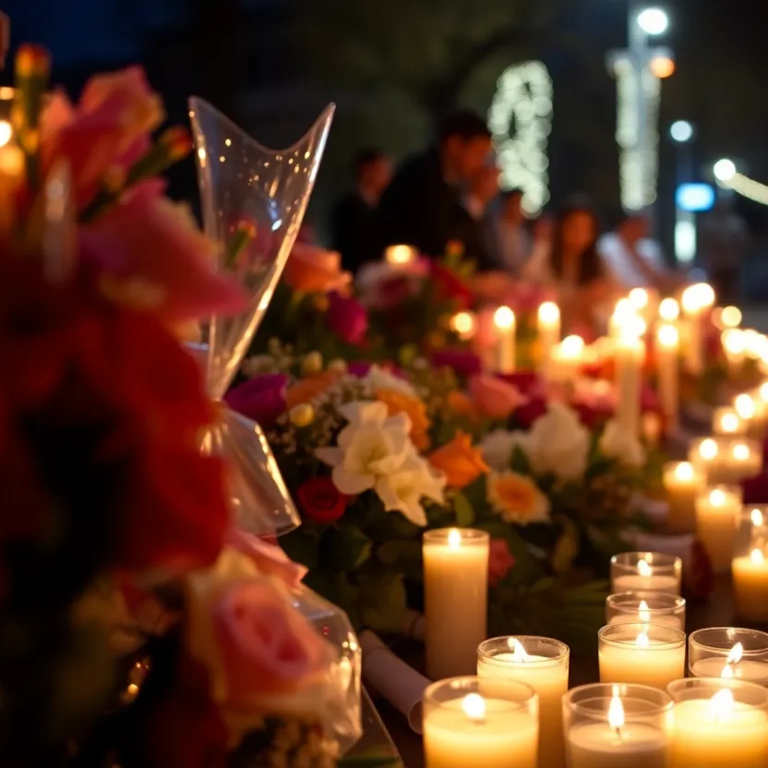 Candlelight vigil for a young shooting victim