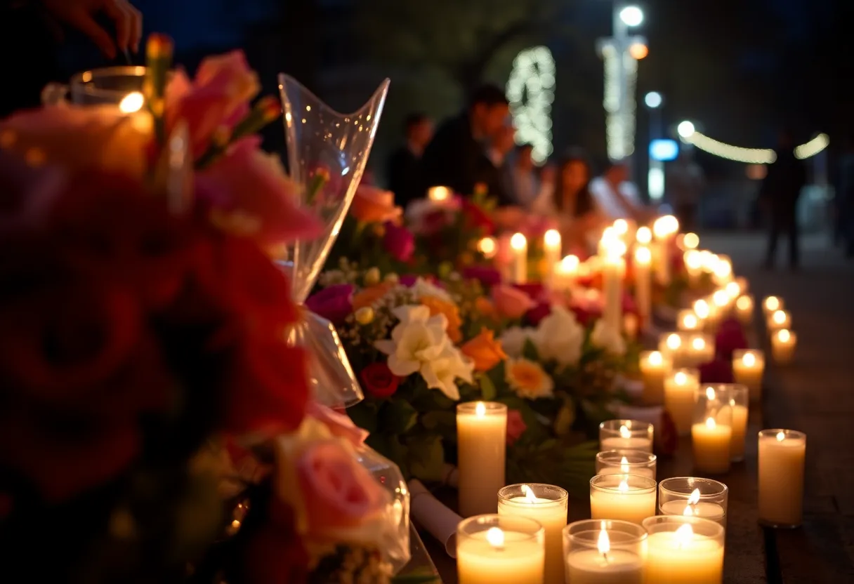 Candlelight vigil for a young shooting victim