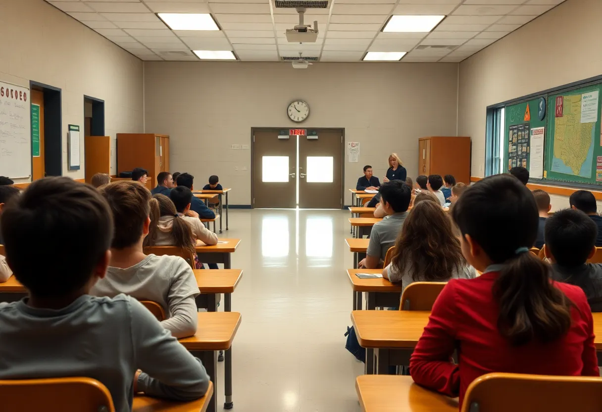 Students in classroom affected by disturbances