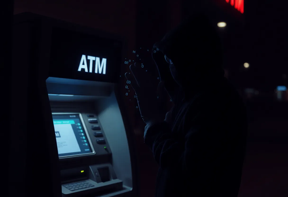 ATM with security breach indication