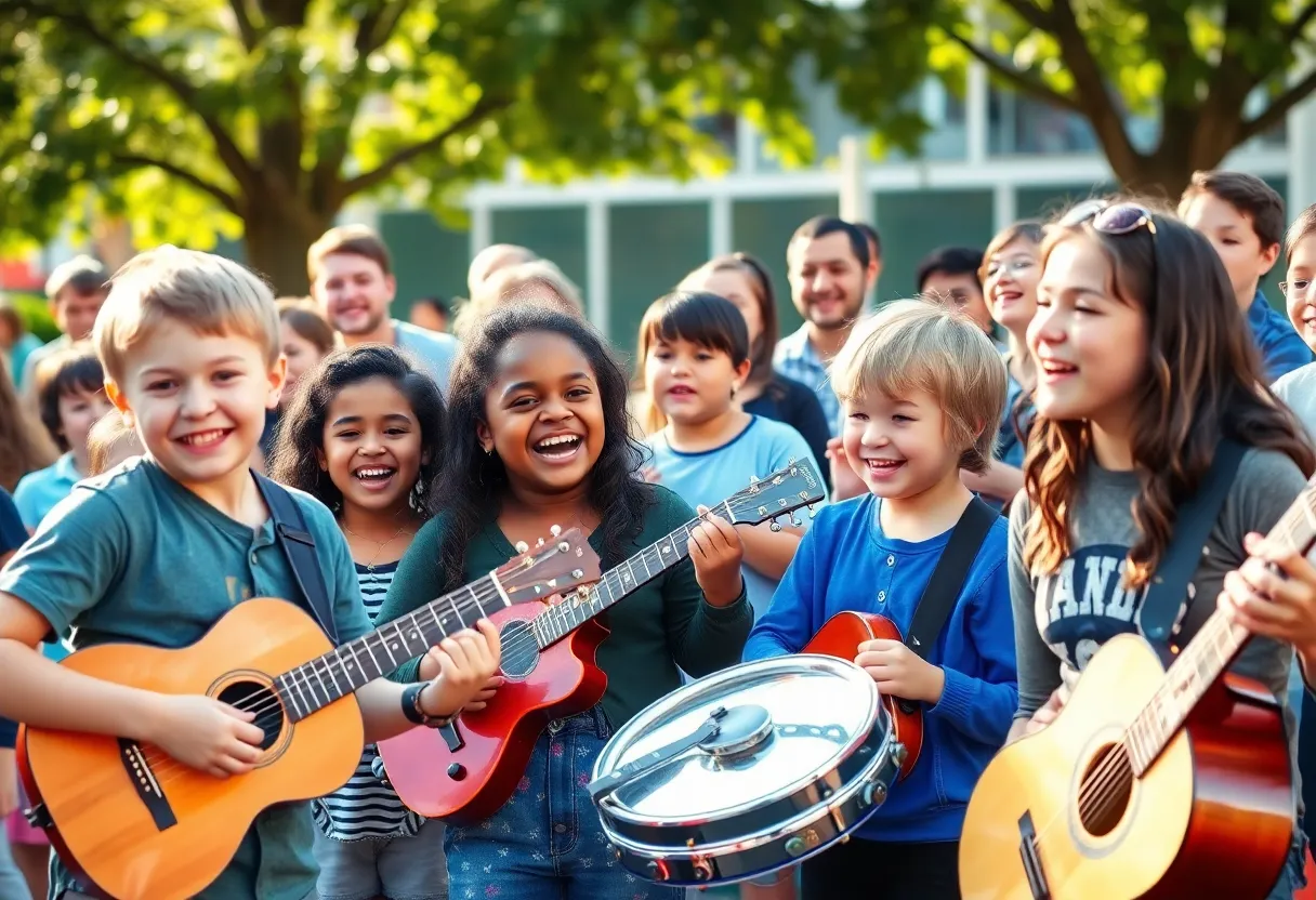 Community celebration honoring a music educator