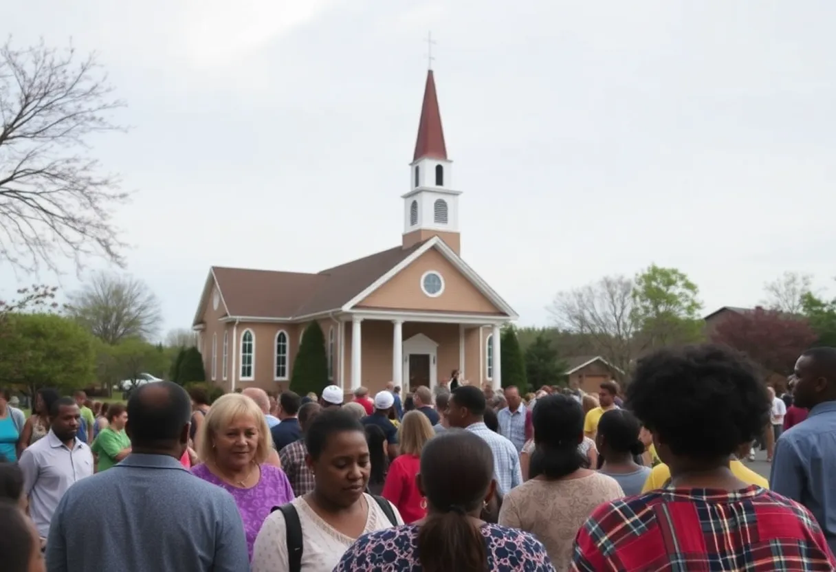 Community members gathering at a recognition event for Dr. Ralph W. Canty.