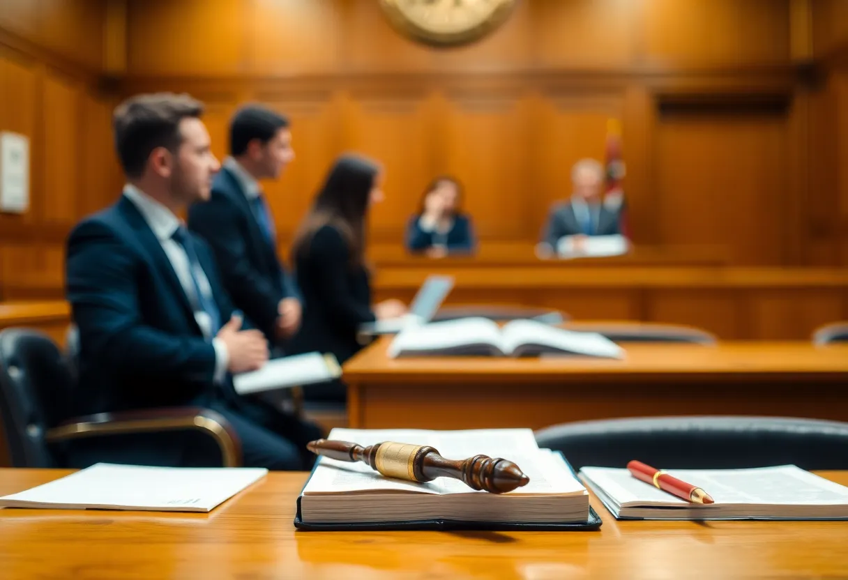 Courtroom representing legal decision on educational governance