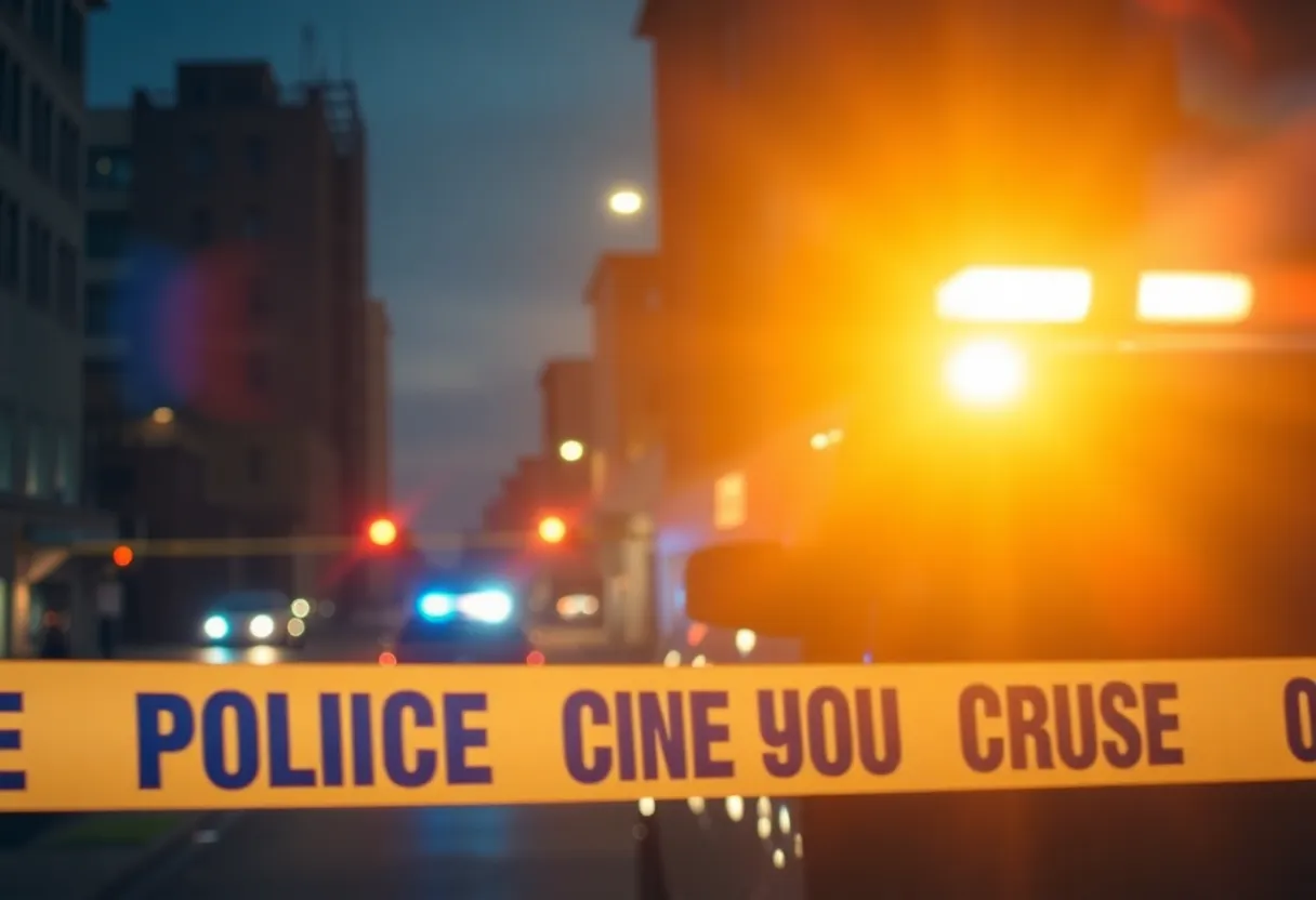 Police lights at a crime scene in Florence