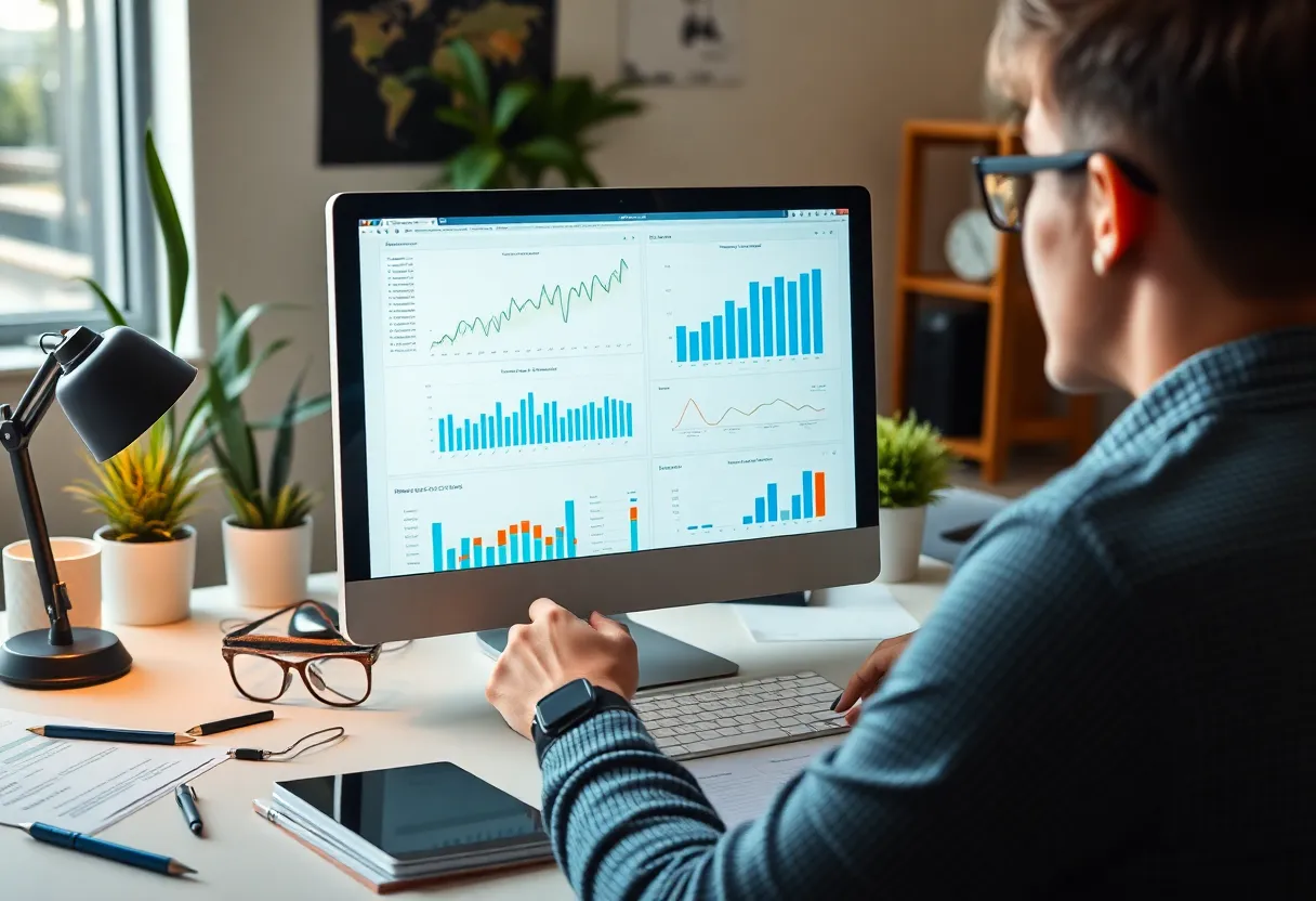 Person analyzing data for content creation