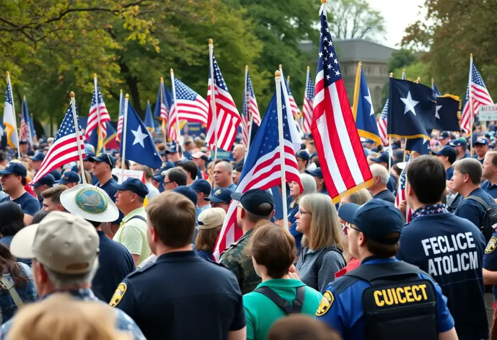 Crowd at the Defend Your Police Rally showing support for law enforcement.
