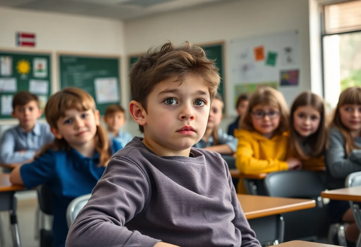 Students in a classroom affected by a foul odor