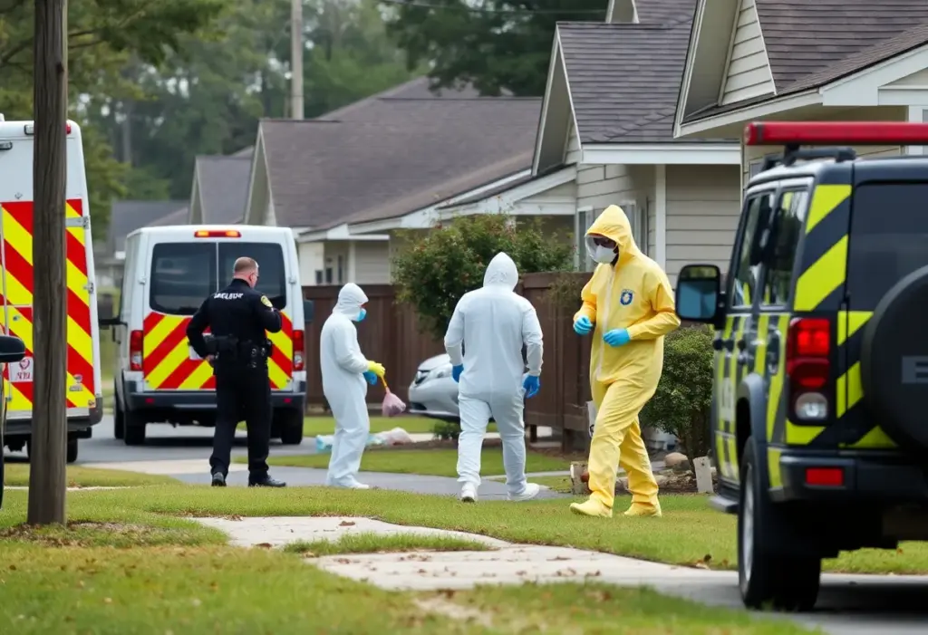 FBI agents in hazmat suits investigating a home in Florence SC