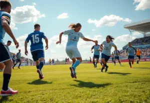 Players from FGCU women's soccer in action during a match