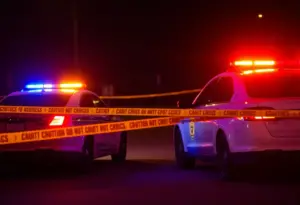 Police car at a shooting crime scene in Florence County