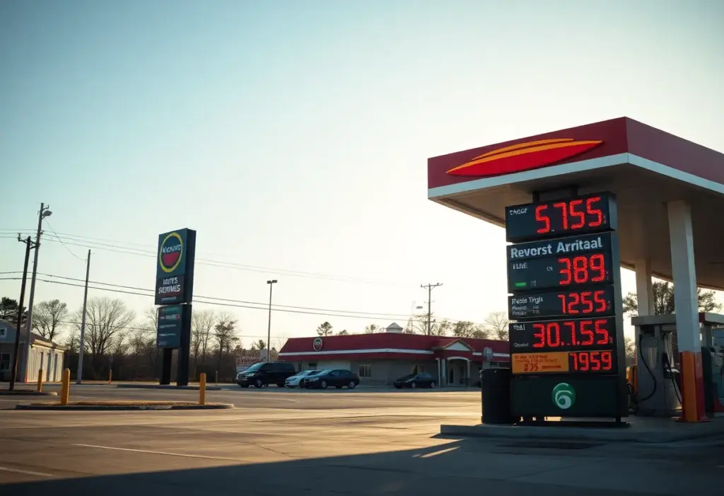 Gas station displaying competitive prices in Florence, SC