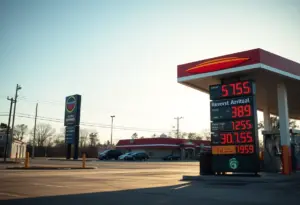 Gas station displaying competitive prices in Florence, SC