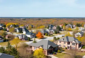 Suburban neighborhood in Florence SC with diverse homes.