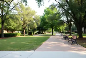 Community gathering in a park to honor police chief retirement