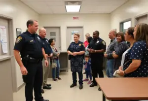 Florence police officers interacting with community members