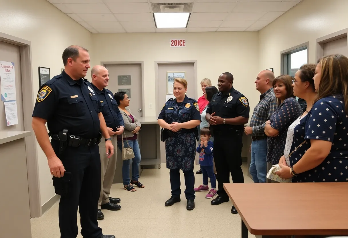 Florence police officers interacting with community members