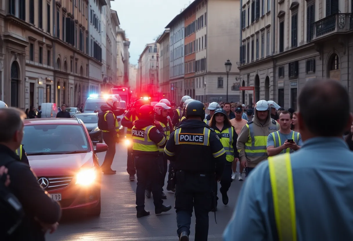 Police at the scene of a shooting incident in Florence