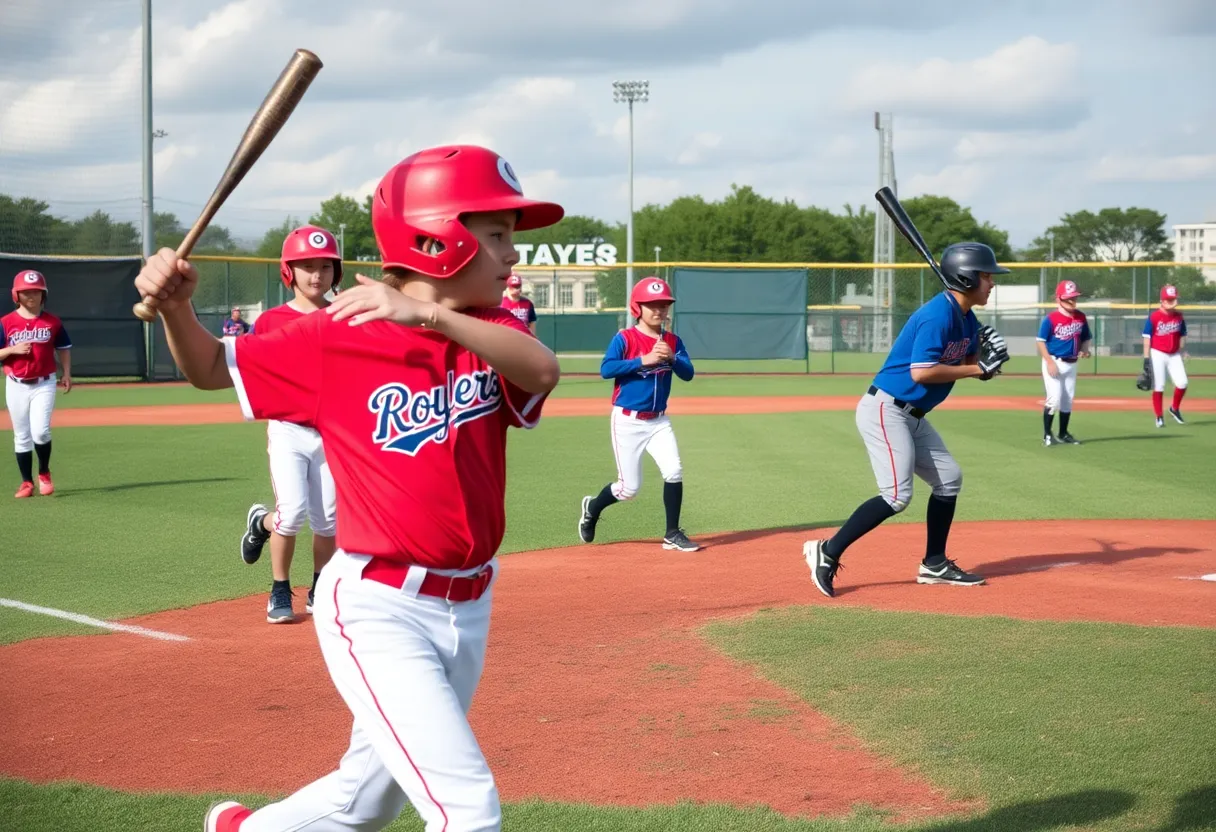 Young athletes training during the Florence Darlington Tech Scout Day