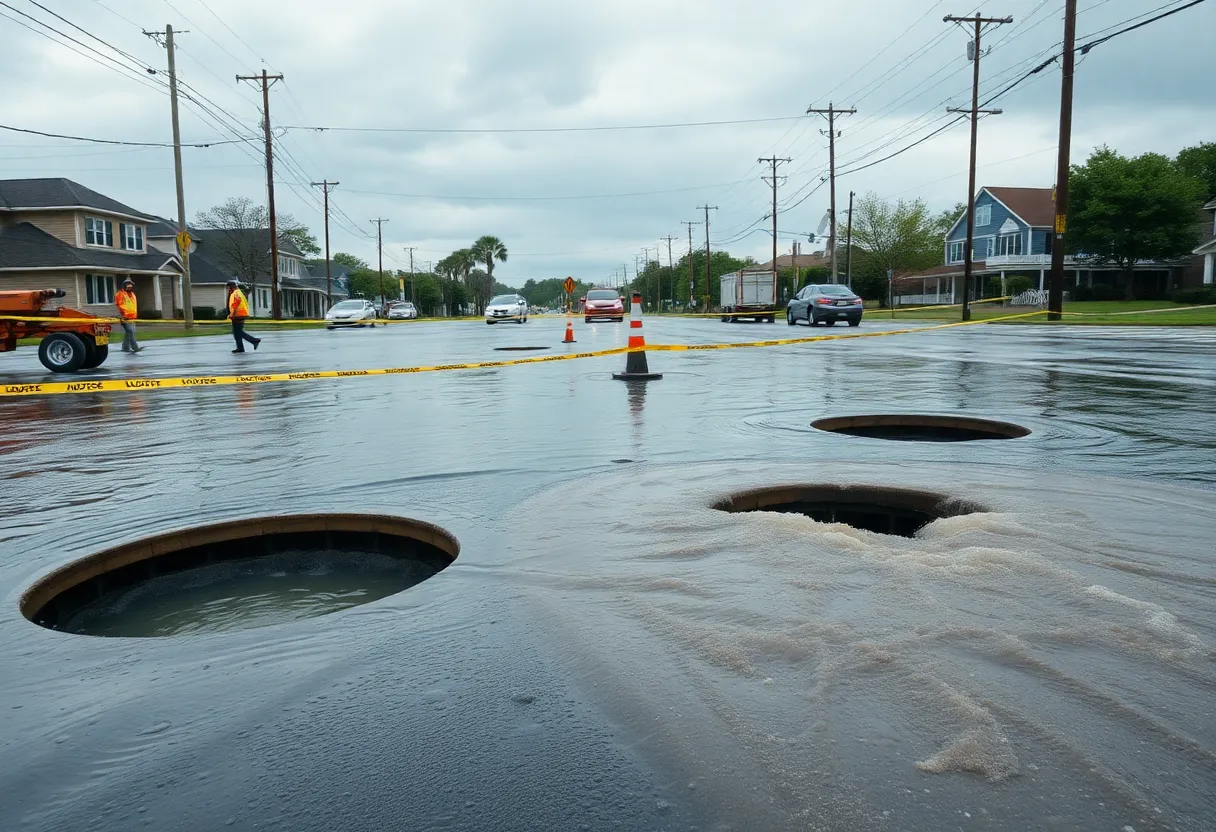Cleanup efforts for wastewater overflow in Florence