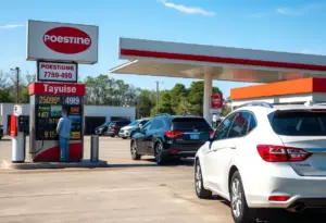 Customers filling up at a gas station in Florence SC