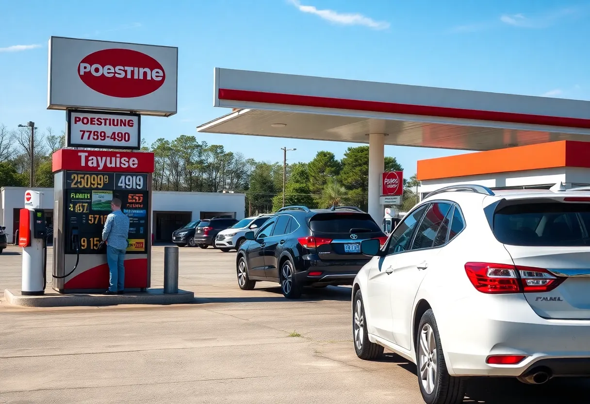 Customers filling up at a gas station in Florence SC