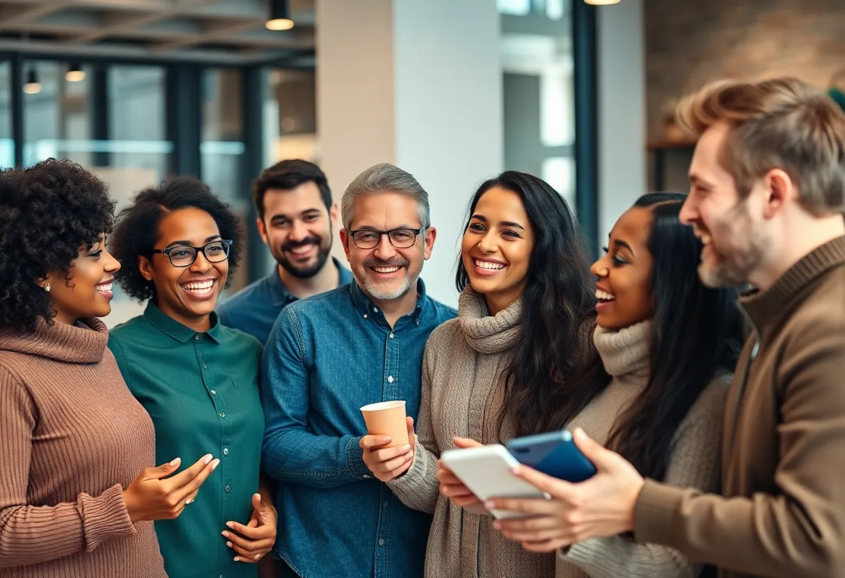 Customers providing testimonials in a digital marketing context