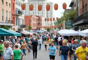 Crowd enjoying the Pecan Festival in Florence, SC.