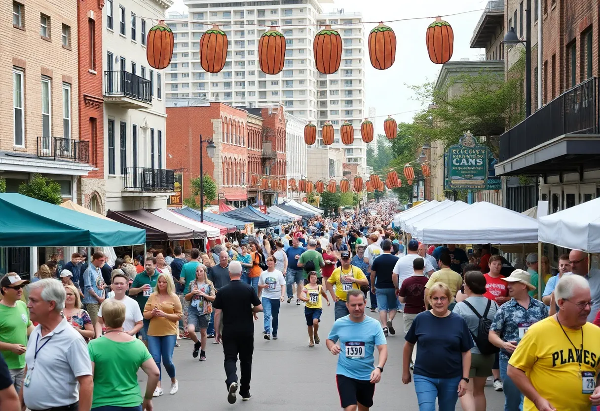 Crowd enjoying the Pecan Festival in Florence, SC.