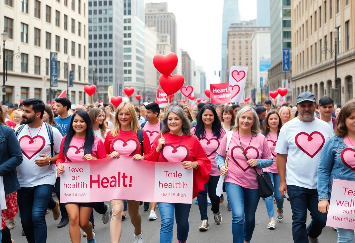 Community members participating in the Pee Dee Heart Walk