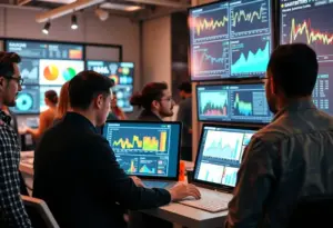 Marketers analyzing data visualizations to enhance digital marketing strategies.