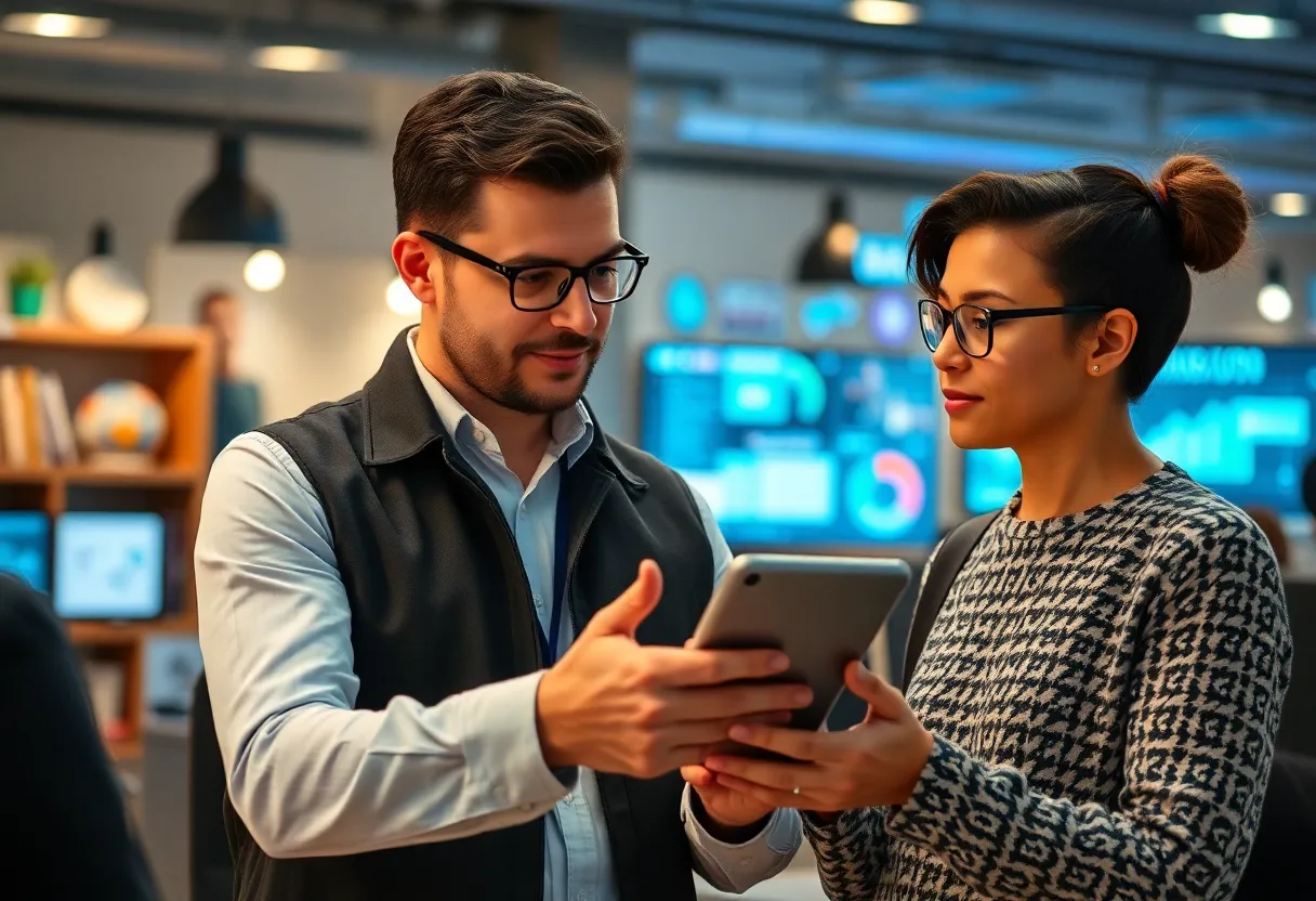 Marketing professional using emotional intelligence in digital strategy.