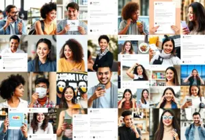 Collage of user-generated content showcasing diverse customer interactions with brands.