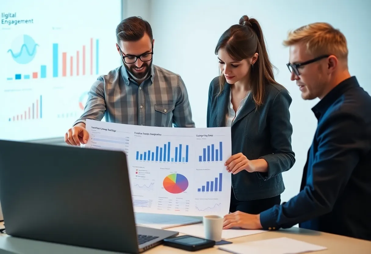 A marketing team reviewing behavioral insights for improved strategies.