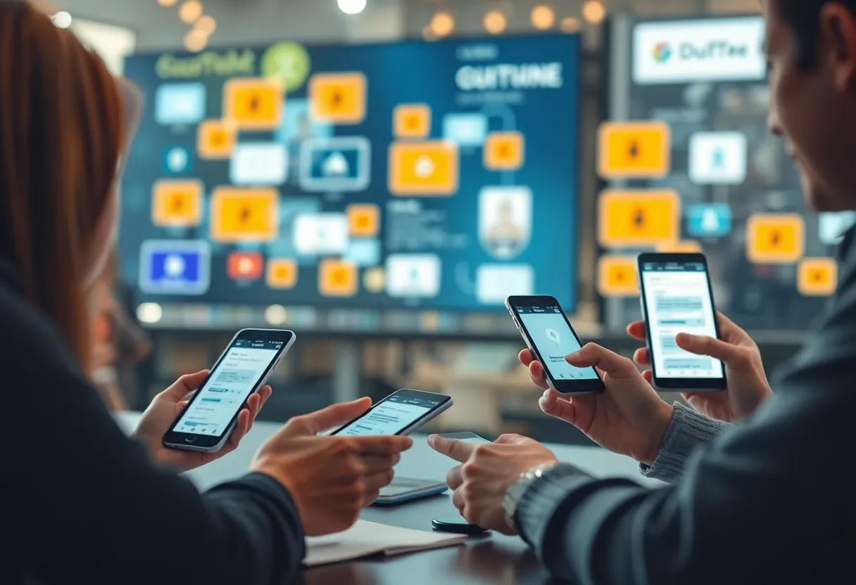 A visual representation of interactive content engaging users in digital marketing.