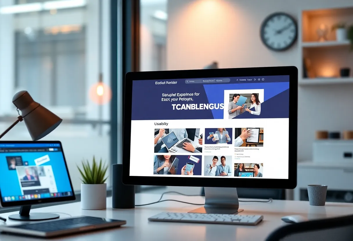 A digital marketing workspace focused on user experience