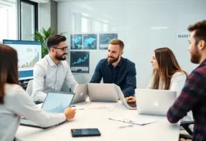 Team discussing data-driven marketing insights
