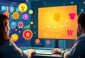 Illustration of gamification elements in digital marketing