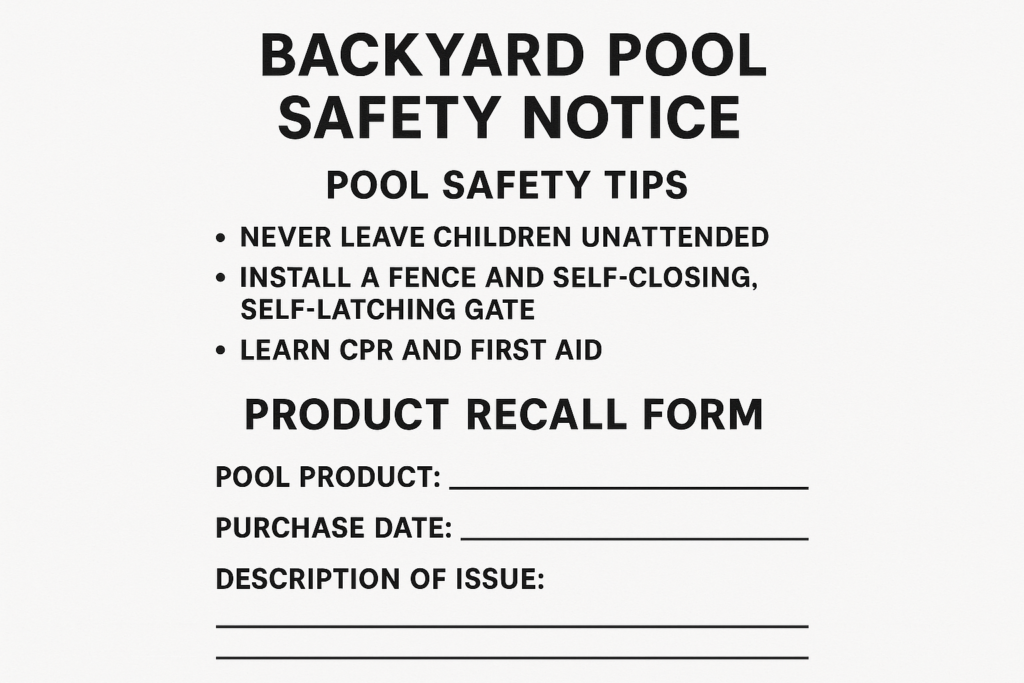 Inflatable Pool Product Recall Raises Safety Concerns for Florence Residents