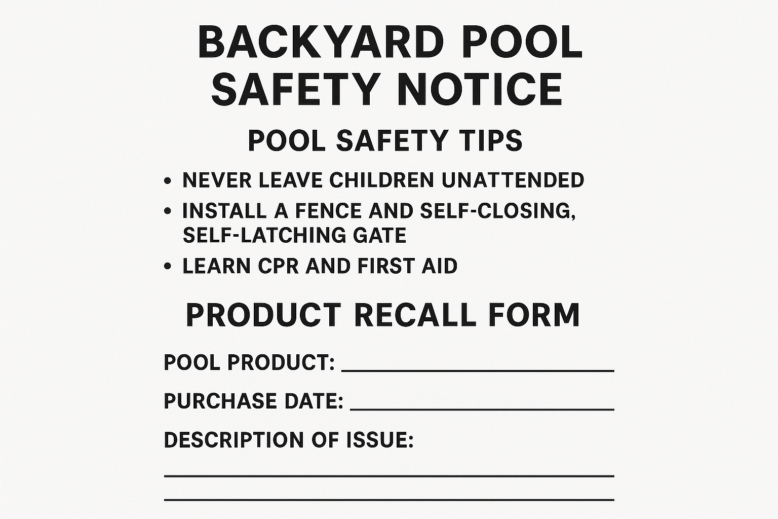 Inflatable Pool Product Recall Raises Safety Concerns for Florence Residents